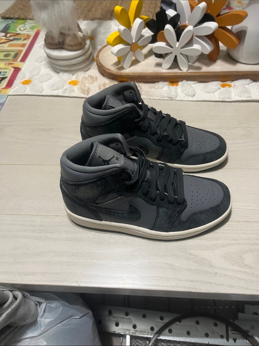 Jordan Mid-Top Sneakers in Black and Gray
